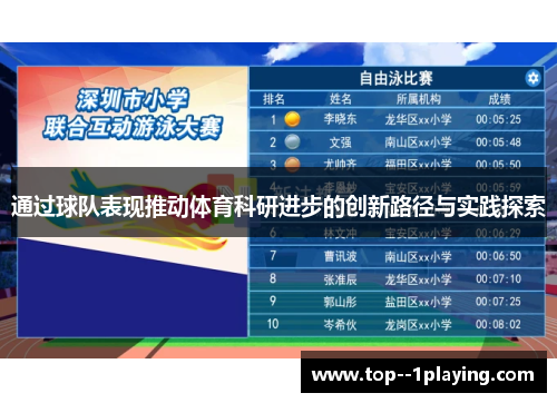 通过球队表现推动体育科研进步的创新路径与实践探索